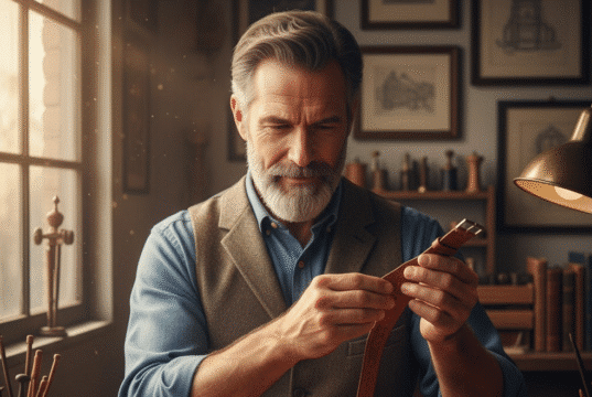 Tikroji pagarba: kodėl ji kyla iš savivertės, o ne baimės meistras gamina odinę apyrankę