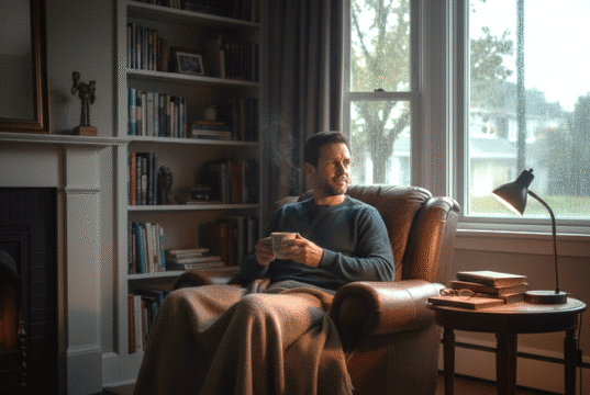 Vyro „ola“: kodėl tau būtina tyla ir kaip dėl to nesipykti su moterimi vyras sėdi savo kamrayje ir mėgaujasi ramybe