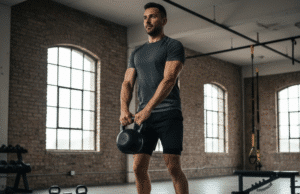 Modernus riteris: kaip fizinis pasiruošimas stiprina dvasios atsparumą vyras sporto salėje sportuoja su gira
