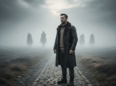 Keturi apokalipsės raiteliai jūsų gyvenime: kaip išvengti lėtinės mirties? vyras stovi vidury kelio už jo keturi mirties raiteliai