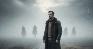 Keturi apokalipsės raiteliai jūsų gyvenime: kaip išvengti lėtinės mirties? vyras stovi vidury kelio už jo keturi mirties raiteliai