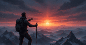 5 esminiai įsipareigojimai sau šiuolaikiniam vyrui vyras stovi viršukalnėje ir žiūri į horizontą