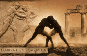 Pankrationas ir gladiatoriai: Kur slypi tikrosios vakarietiškos kovos šaknys? Arenoje vaizduojama pankrationo kova