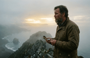 Gyvenimo tikslas: kodėl be jo vyras dūsta ir kaip jį atrasti vyras kalno viršūnėje stovi su kompasu