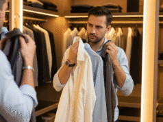 Stiliaus alchemija: kaip spalvų derinimas aprangoje gali jus pakeisti vyras spintoje renkasi marškinių spalvą