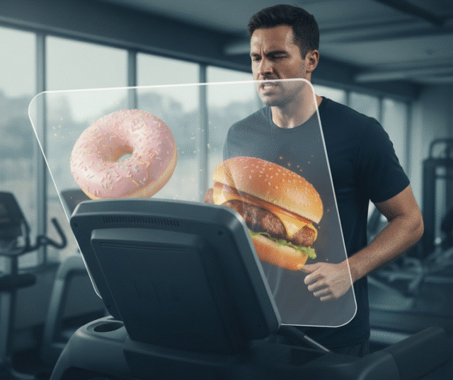 vyras sportuoja ant bėgimo takelio