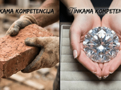 Didžiausia investavimo klaida, kurią daro 9 iš 10 vyrų: kodėl klausote netinkamų patarėjų? nuotrauka padalinta į dvi dalis, vienoje rankos laiko plytą, kitoje deimantą