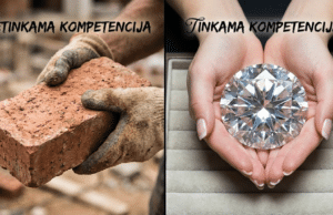 Didžiausia investavimo klaida, kurią daro 9 iš 10 vyrų: kodėl klausote netinkamų patarėjų? nuotrauka padalinta į dvi dalis, vienoje rankos laiko plytą, kitoje deimantą