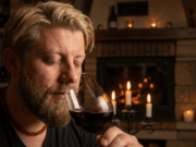 Mylinčiojo ugnis: Aistra gyvenimui, kūrybai ir ryšiui su pasauliu vyras prieš gerdamas uosto vyną