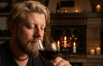 Mylinčiojo ugnis: Aistra gyvenimui, kūrybai ir ryšiui su pasauliu vyras prieš gerdamas uosto vyną