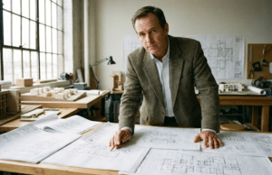 Karjeros kapitalas: Strategija, padėsianti tapti nepakeičiamu specialistu, kurio negalima ignoruoti vyras specialistas dirbantis ties brėžiniais