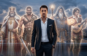 Brandus vyriškumas praktiškai: Kaip sujungti 4 archetipus ir tapti savo gyvenimo šeimininku šiuolaikinis vyras ir keturi jo archetipai už nugaros