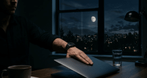 Kodėl ramybė naktį yra geriau už tobulą matematiką dieną: kaip išvengti finansinių klaidų Vyro ranka ryžtingai uždaro nešiojamąjį kompiuterį